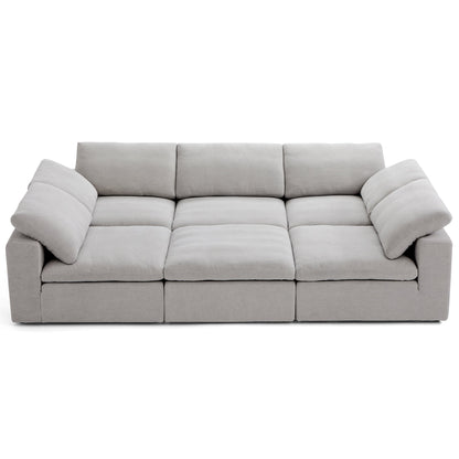 Tender Wabi Sabi Beige Sofa Bed-Gray-128.0"