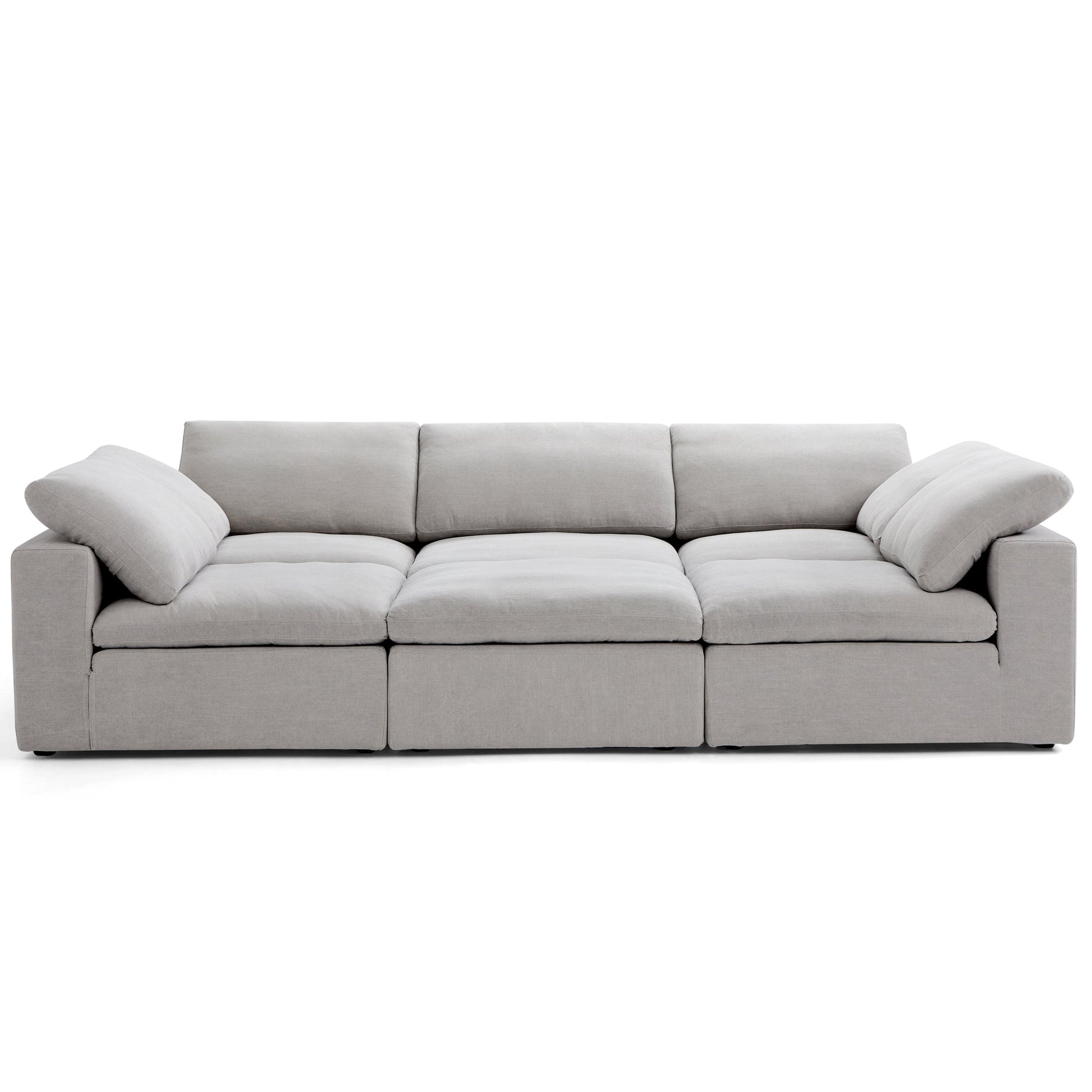 Tender Wabi Sabi Beige Sofa Bed-Gray-128.0"