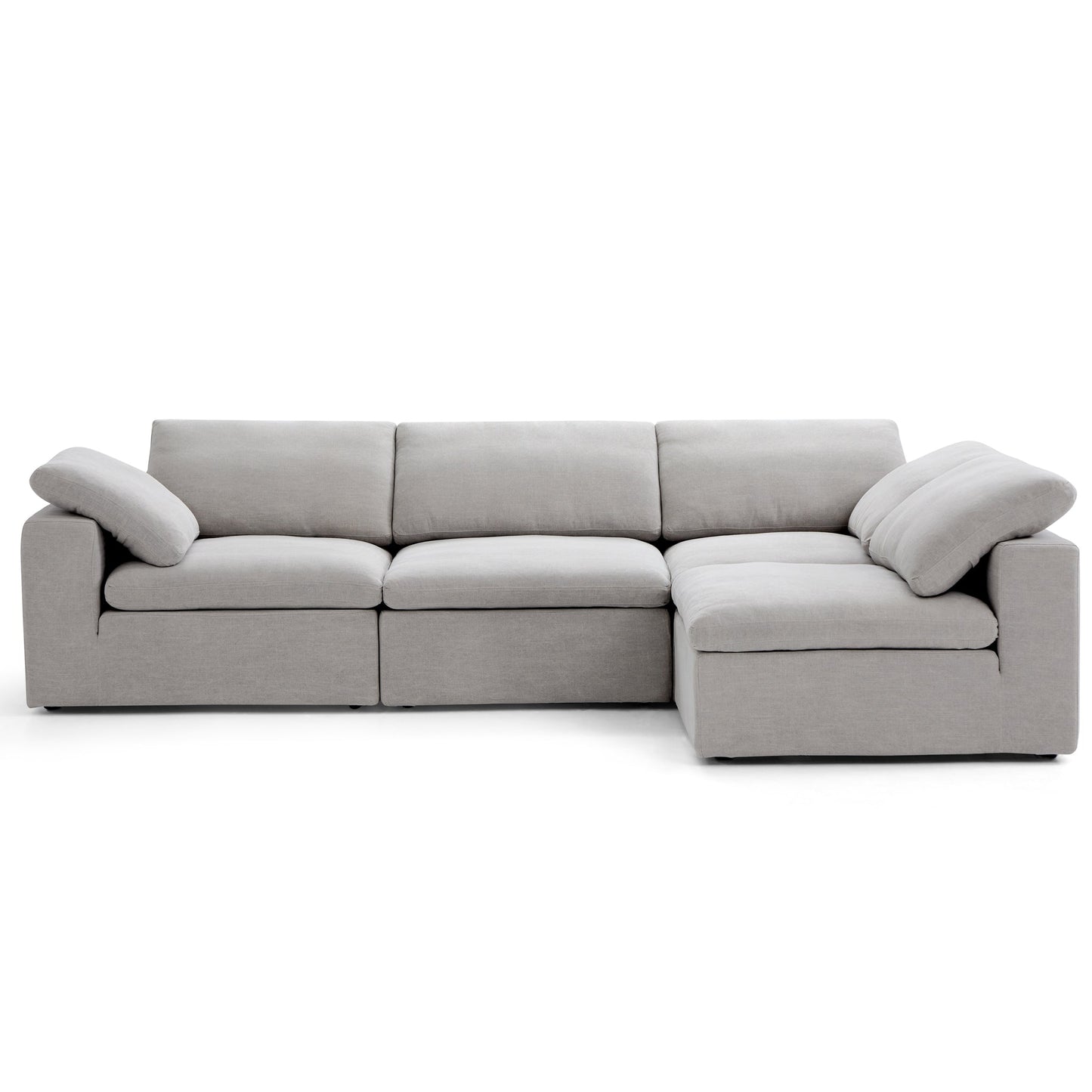 Tender Wabi Sabi Sand L Shaped Sectional-Gray-128.0"