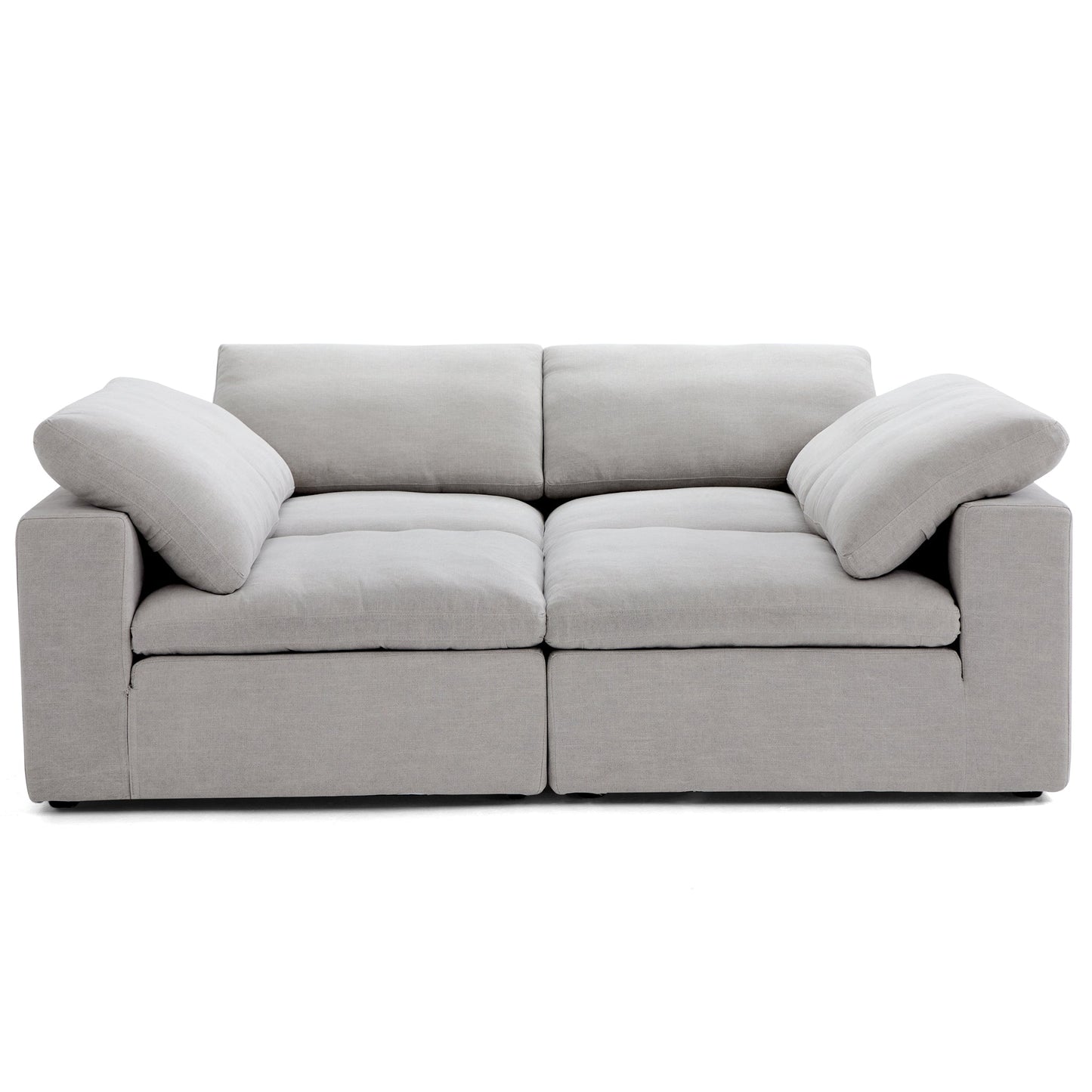 Tender Wabi Sabi Beige Sofa Bed-Gray-90.6"