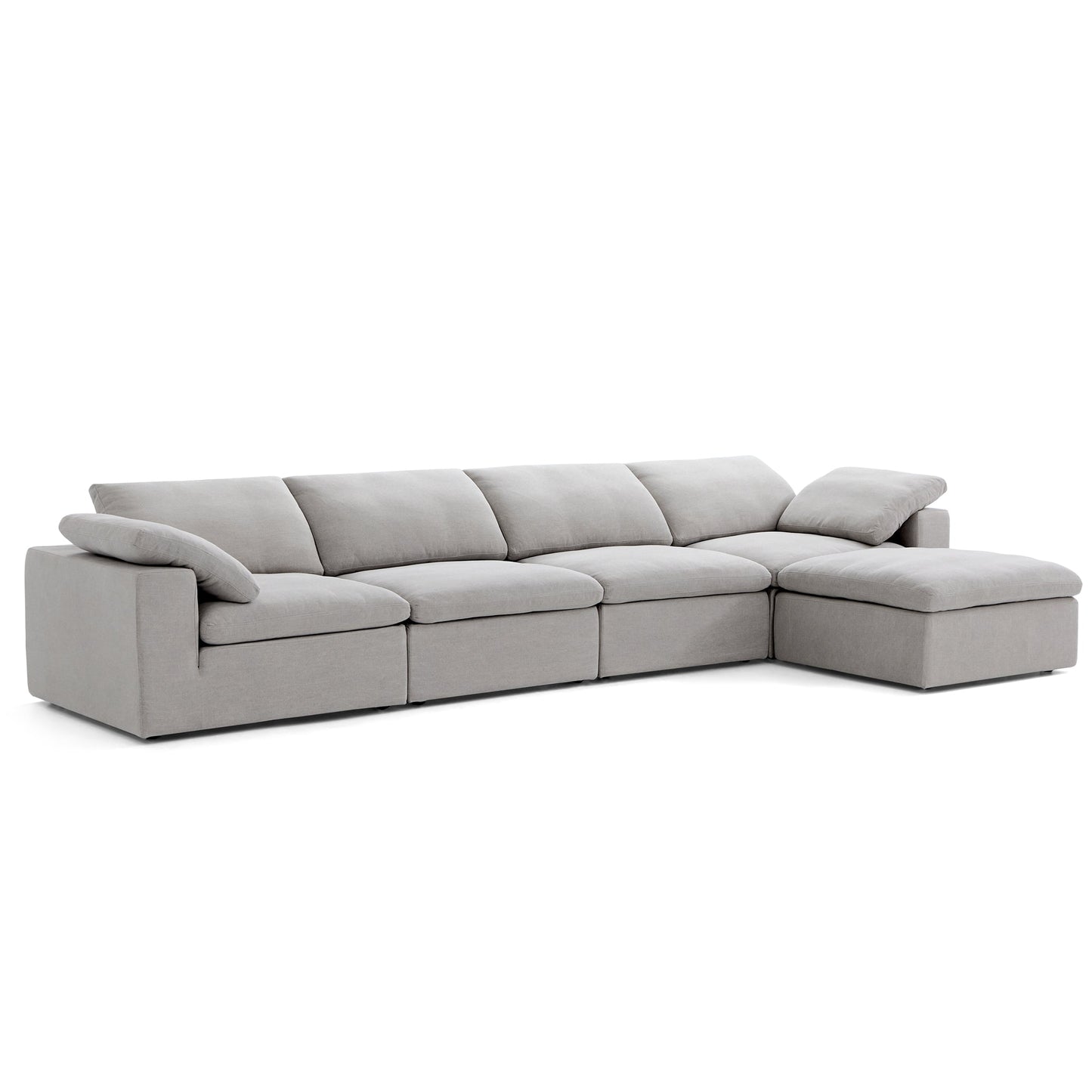 Tender Wabi Sabi Sand Sofa and Ottoman-Gray-165.4"