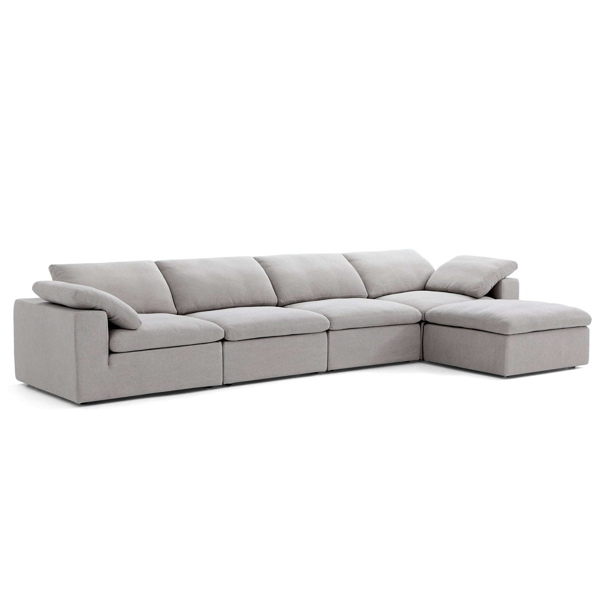 Tender Wabi Sabi Sand Sofa and Ottoman-Gray-165.4"