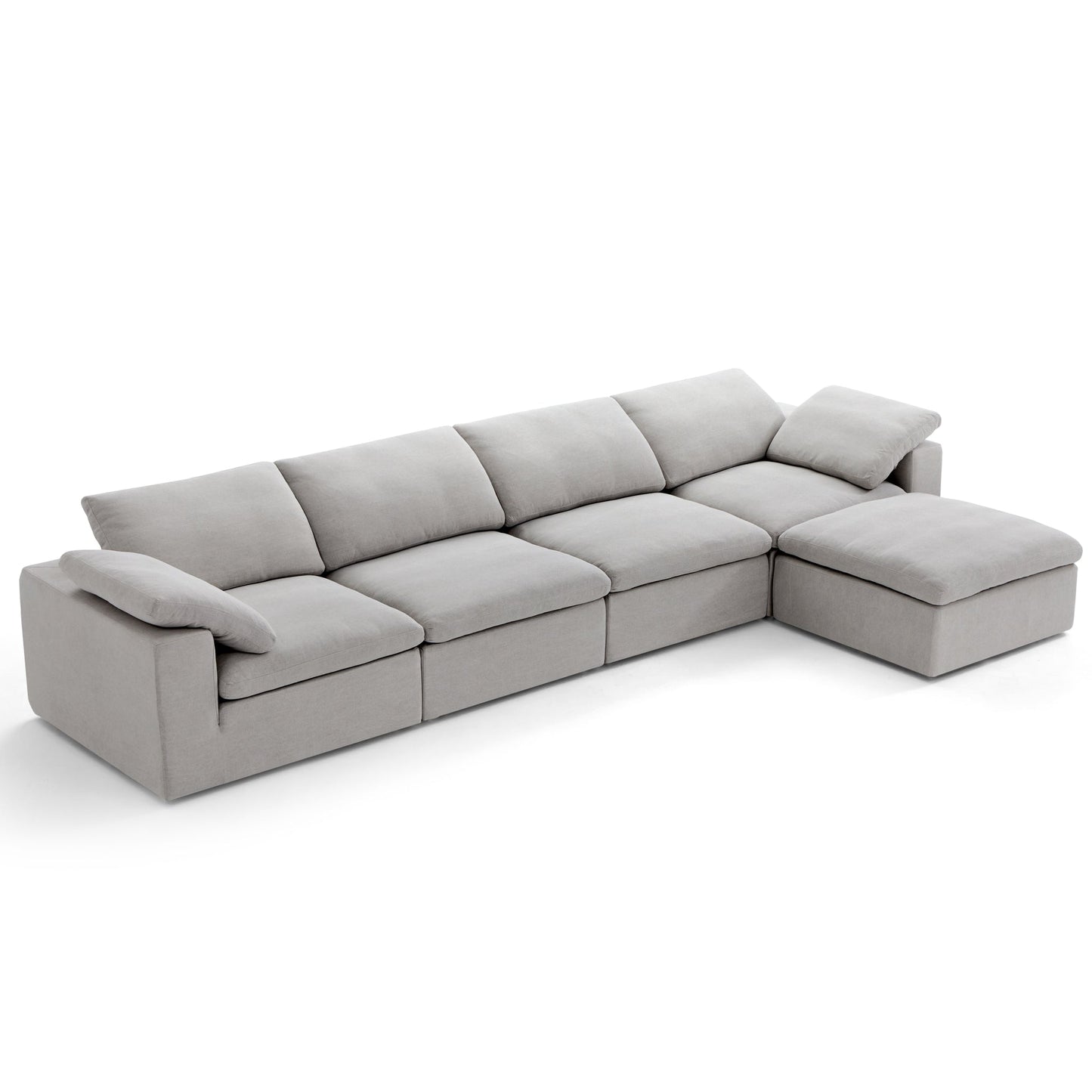 Tender Wabi Sabi Sand Sofa and Ottoman-Gray-165.4"