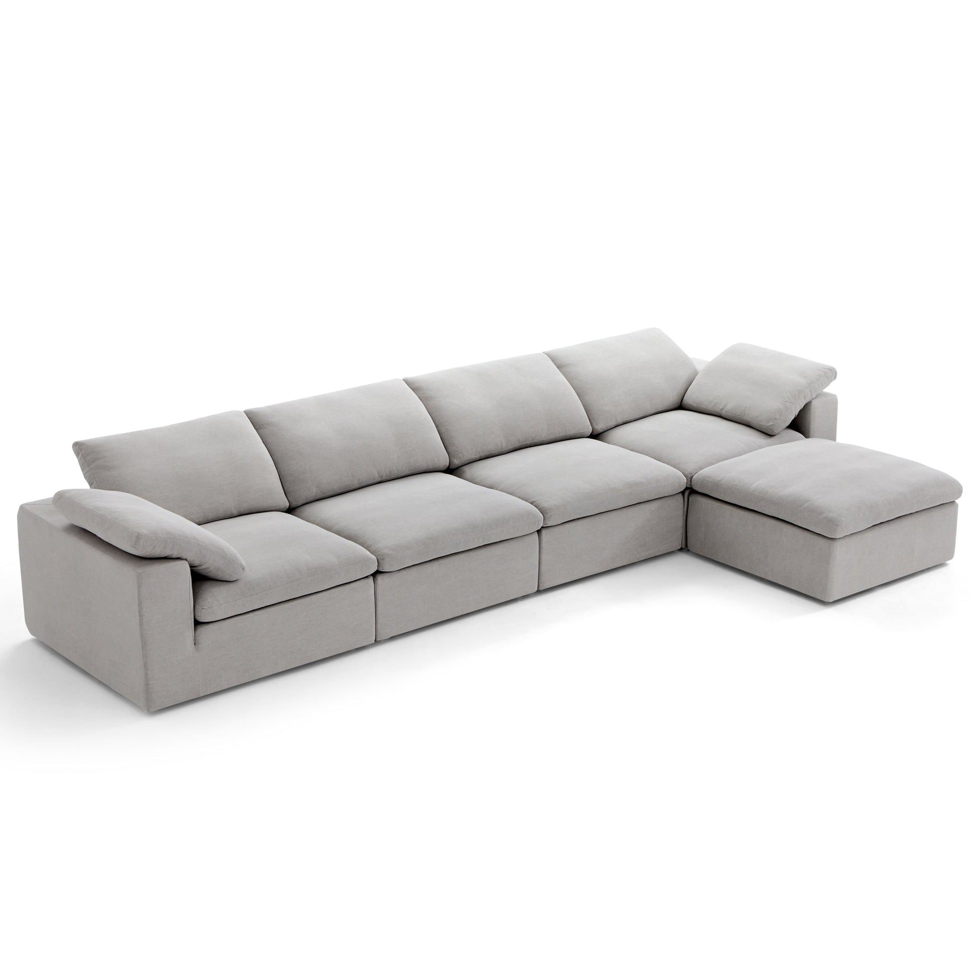 Tender Wabi Sabi Sand Sofa and Ottoman-Gray-165.4"