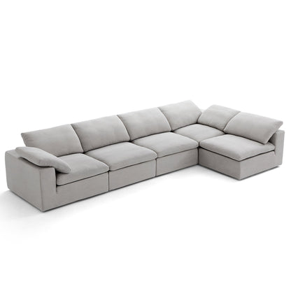 Tender Wabi Sabi Sand L Shaped Sectional-Gray-165.4"
