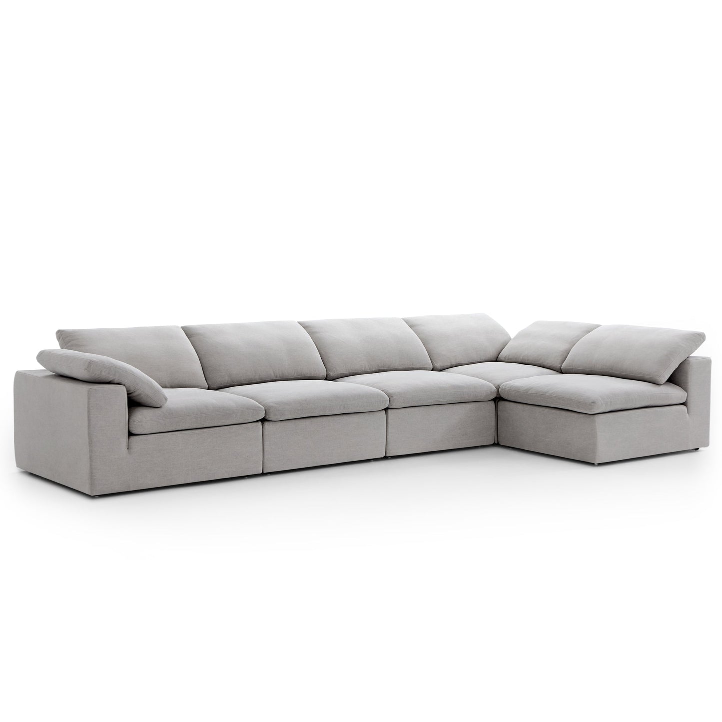 Tender Wabi Sabi Beige L Shaped Sectional-Gray-165.4"