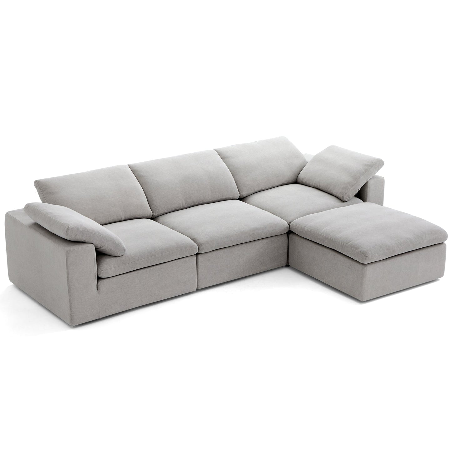 Tender Wabi Sabi Sand Sofa and Ottoman-Gray-128.0"