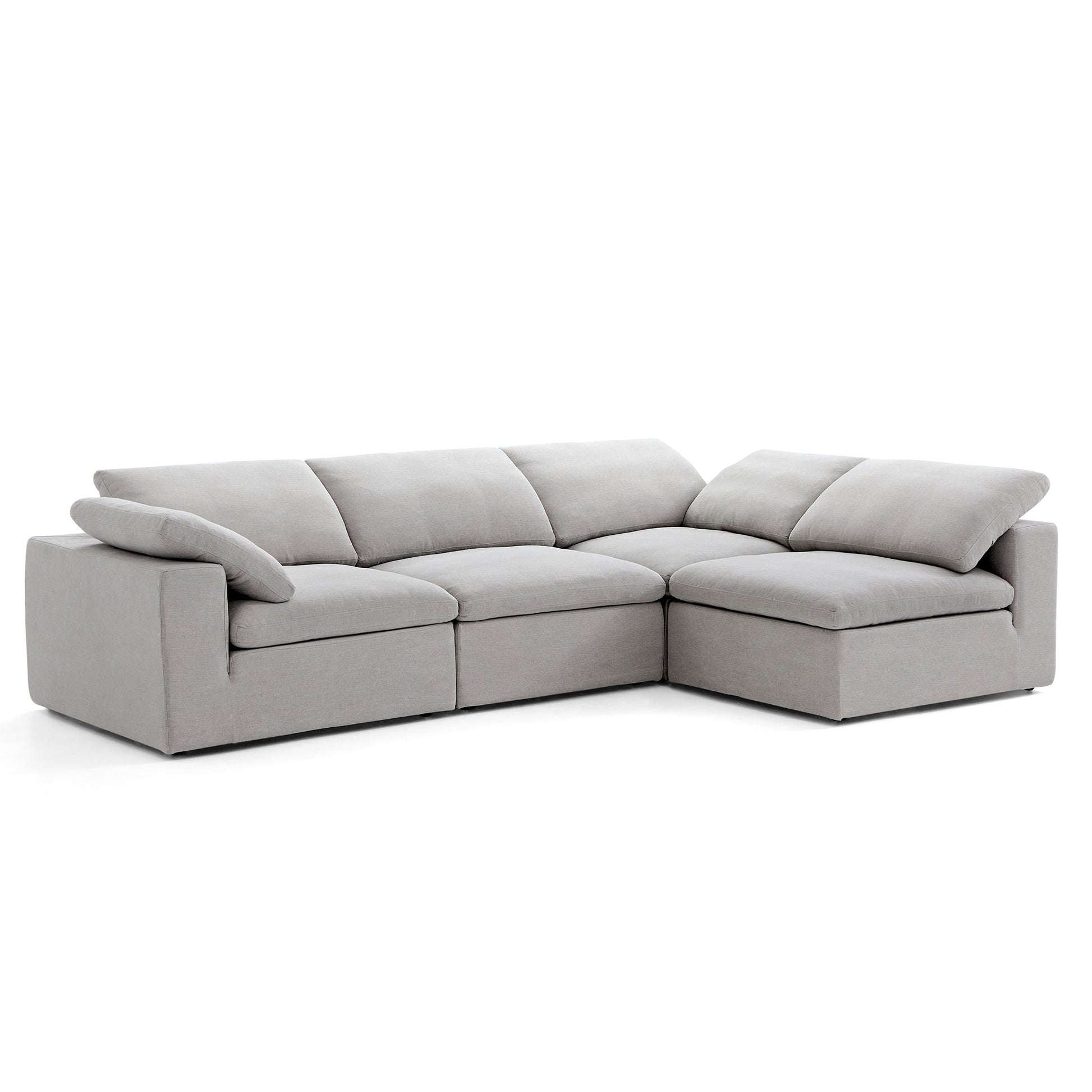 Tender Wabi Sabi Sand L Shaped Sectional-Gray-128.0"
