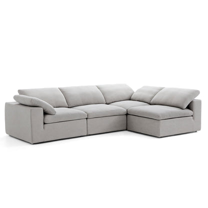 Tender Wabi Sabi Sand L Shaped Sectional-Gray-128.0"