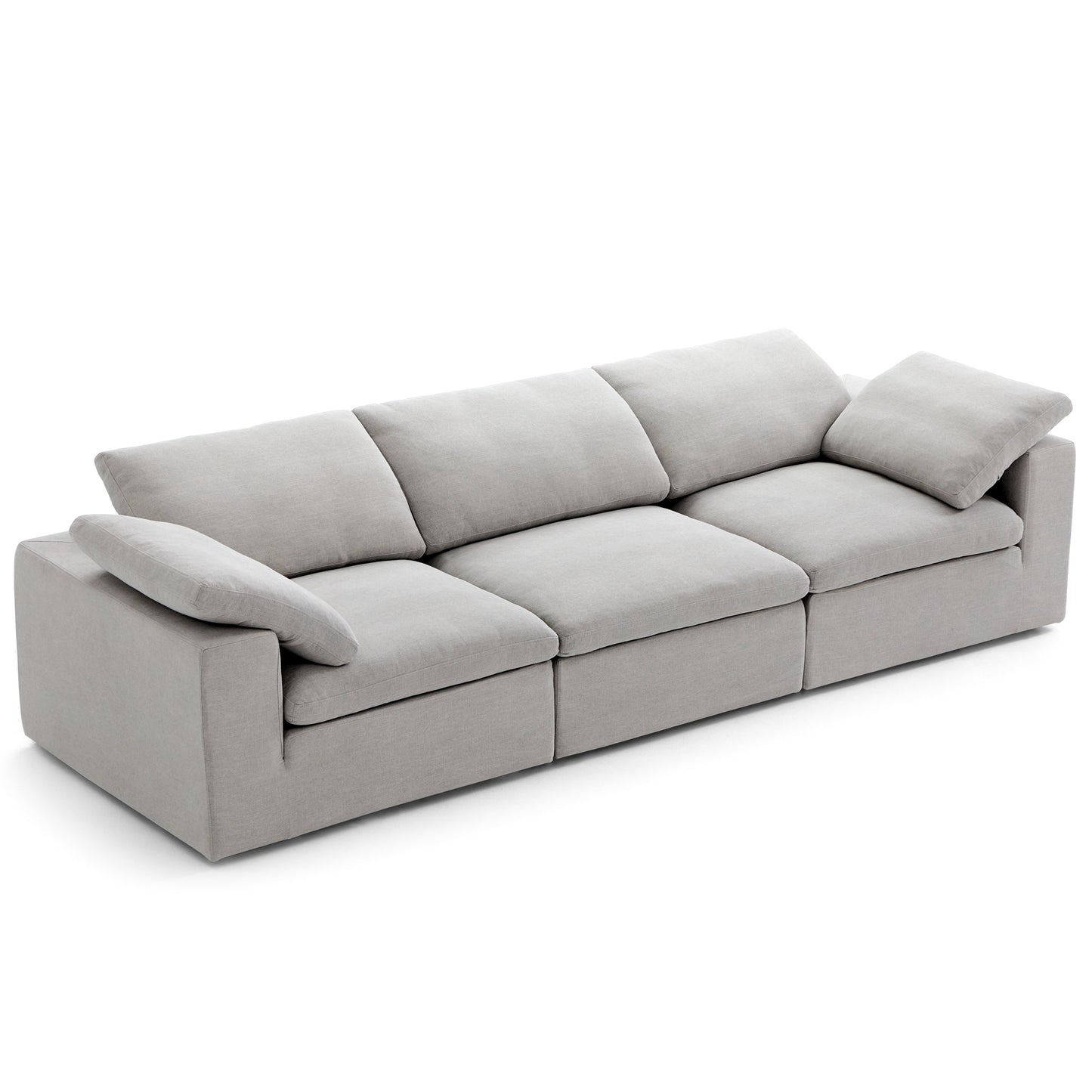 Tender Wabi Sabi Beige Sofa-Gray-128.0"