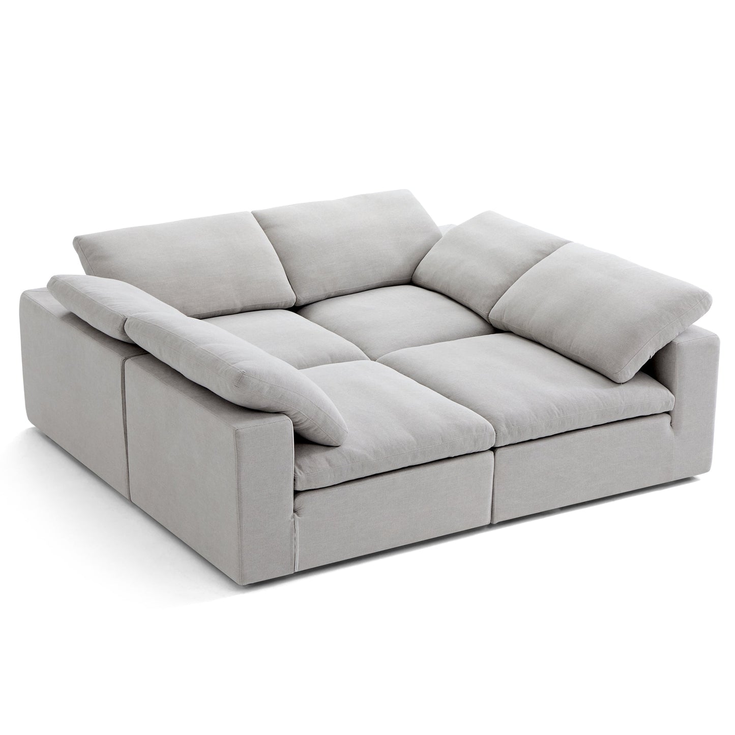 Tender Wabi Sabi Beige Sofa Bed-Gray-90.6"
