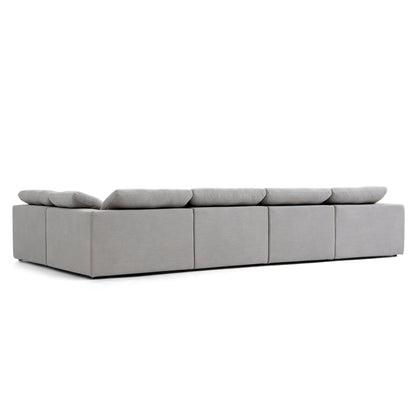 Tender Wabi Sabi Light Gray L Shaped Sectional-Gray-165.4"