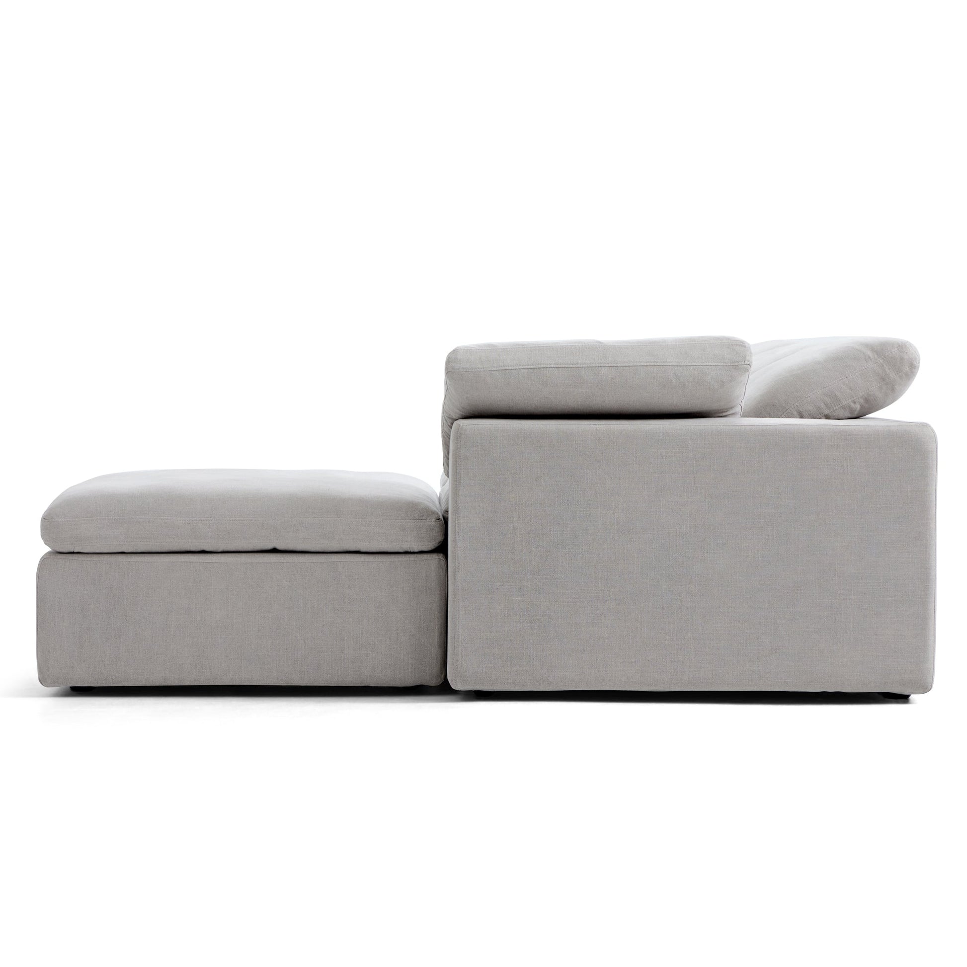 Tender Wabi Sabi Light Gray Sofa and Ottoman-Gray