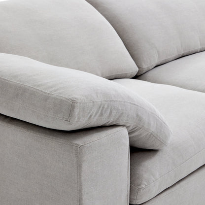 Tender Wabi Sabi Gray L Shaped Sectional and Ottoman-Gray