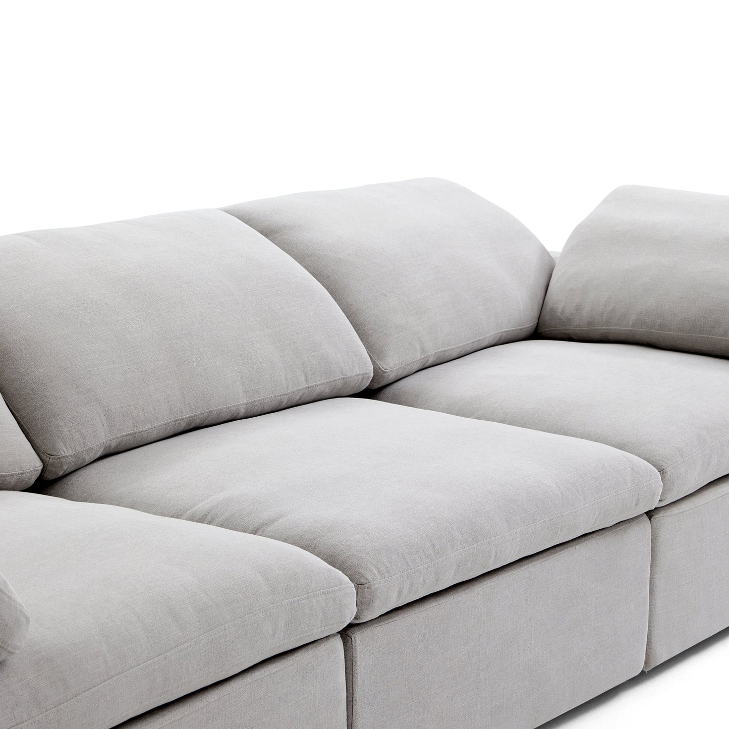Tender Wabi Sabi Gray L Shaped Sectional and Ottoman-Gray