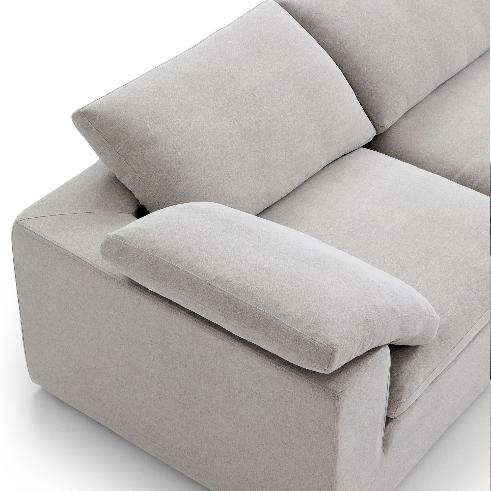 Tender Wabi Sabi Light Gray U Shaped Sectional with Open Ends-Gray