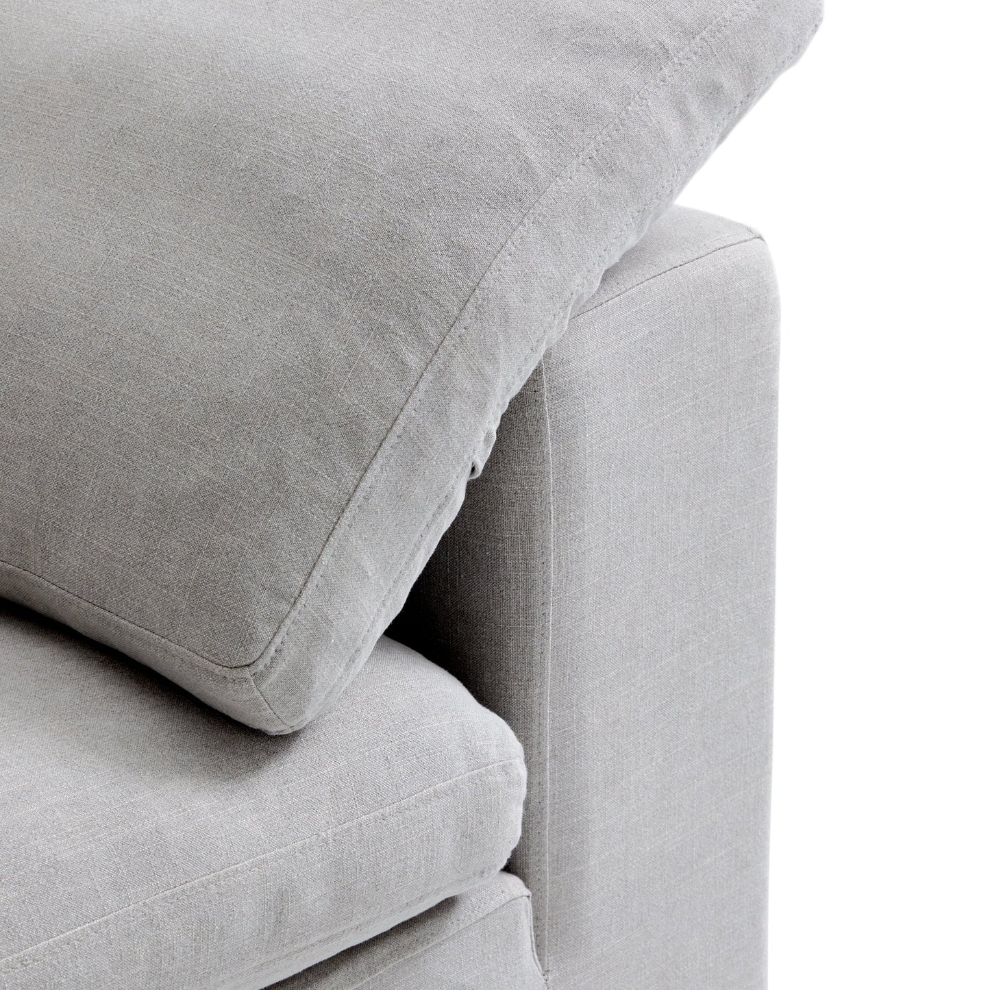 Tender Wabi Sabi Light Gray Sofa and Ottoman-Gray
