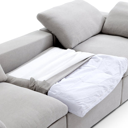 Tender Wabi Sabi U Shaped Beige Sectional with Open Ends-Gray