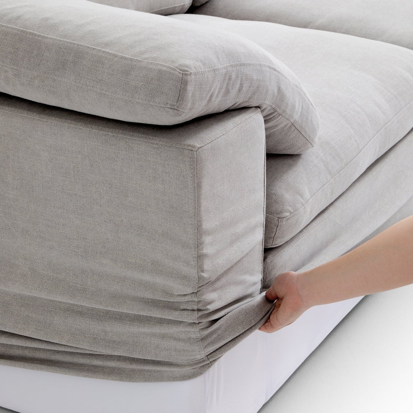 Tender Wabi Sabi Beige L Shaped Sectional-Gray