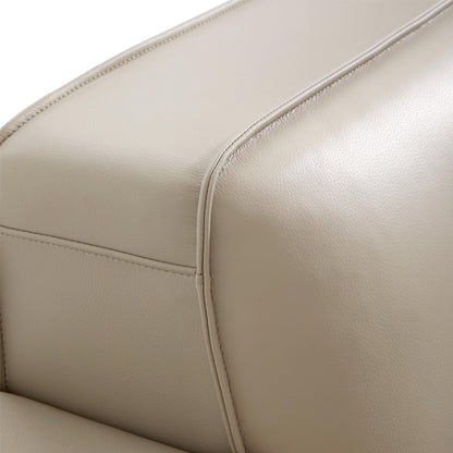 Domus Modular Black Leather Sectional Sofa-Beige