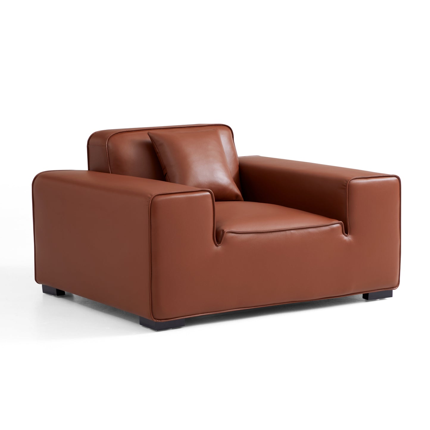 Domus Modular Black Leather Armchair