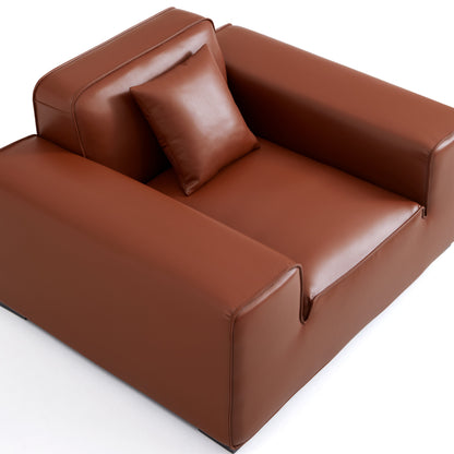 Domus Modular Black Leather Armchair