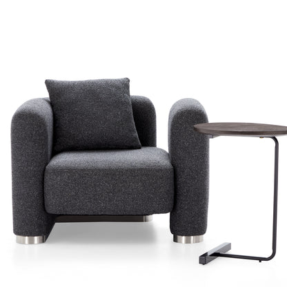 Obsidian Dark Gray Polyester Fabric Accent Chair-Dark Gray