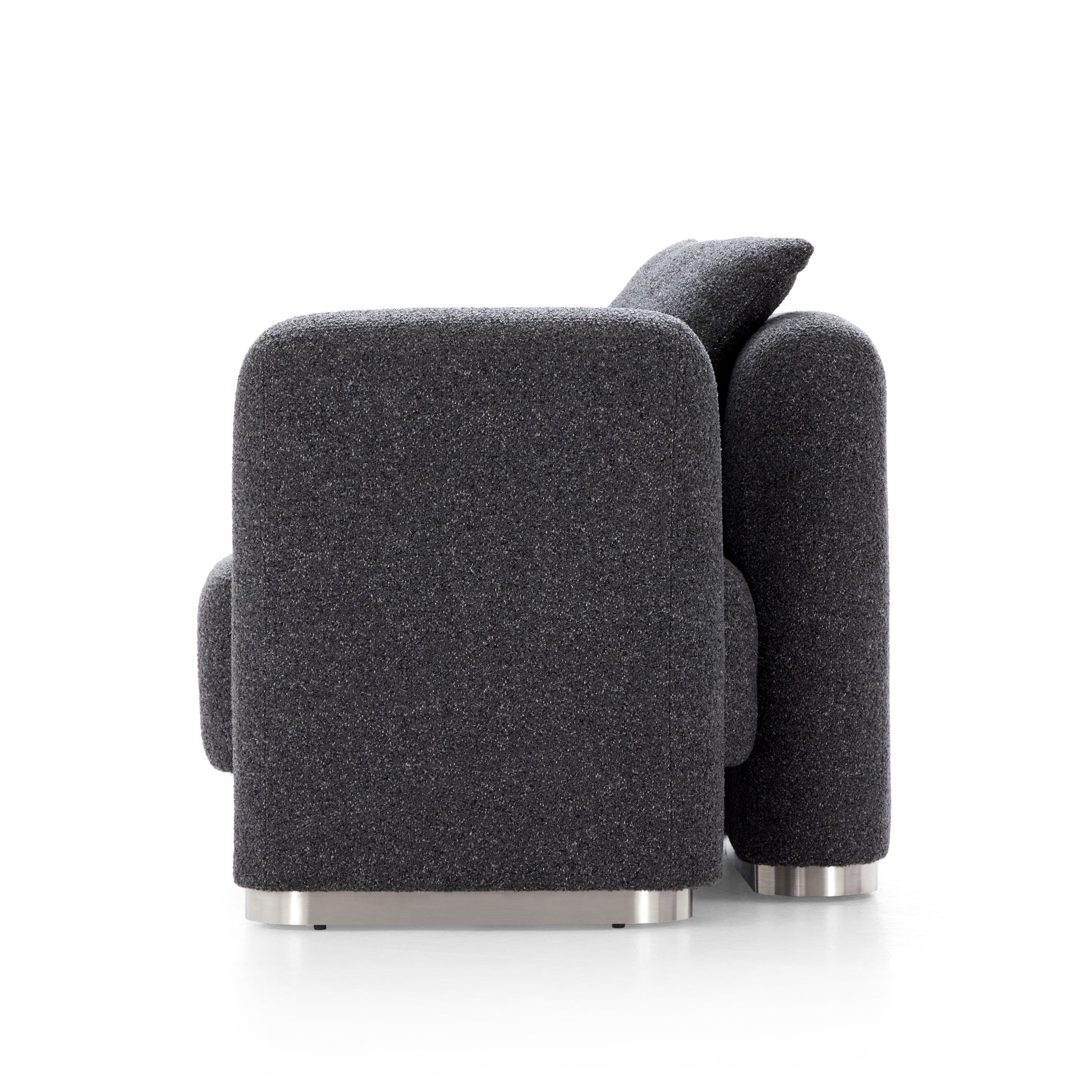 Obsidian Dark Gray Polyester Fabric Accent Chair-Dark Gray