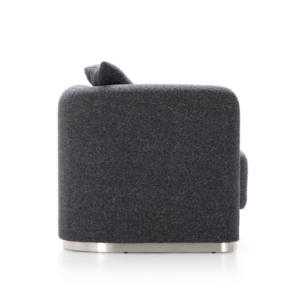 Obsidian Dark Gray Polyester Fabric Accent Chair-Dark Gray