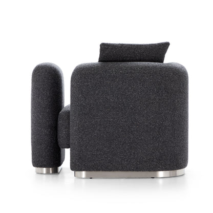 Obsidian Dark Gray Polyester Fabric Accent Chair-Dark Gray