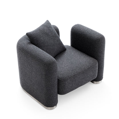 Obsidian Dark Gray Polyester Fabric Accent Chair-Dark Gray