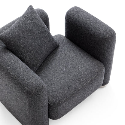Obsidian Dark Gray Polyester Fabric Accent Chair-Dark Gray