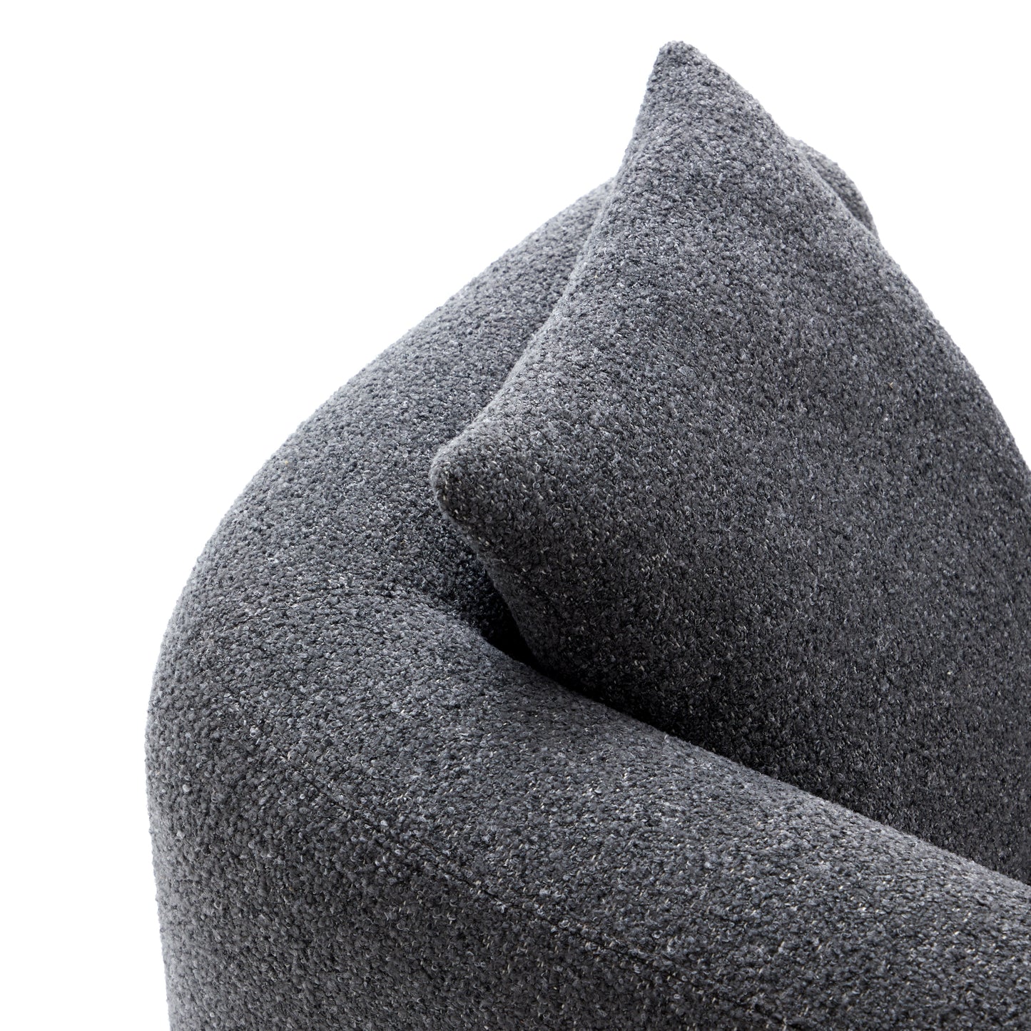 Obsidian Dark Gray Polyester Fabric Accent Chair-Dark Gray