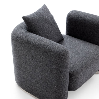 Obsidian Dark Gray Polyester Fabric Accent Chair-Dark Gray