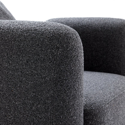 Obsidian Dark Gray Polyester Fabric Accent Chair-Dark Gray