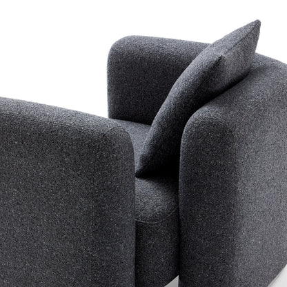 Obsidian Dark Gray Polyester Fabric Accent Chair-Dark Gray
