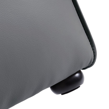 Flex Modular Black Genuine Leather Armchair-Dark Gray