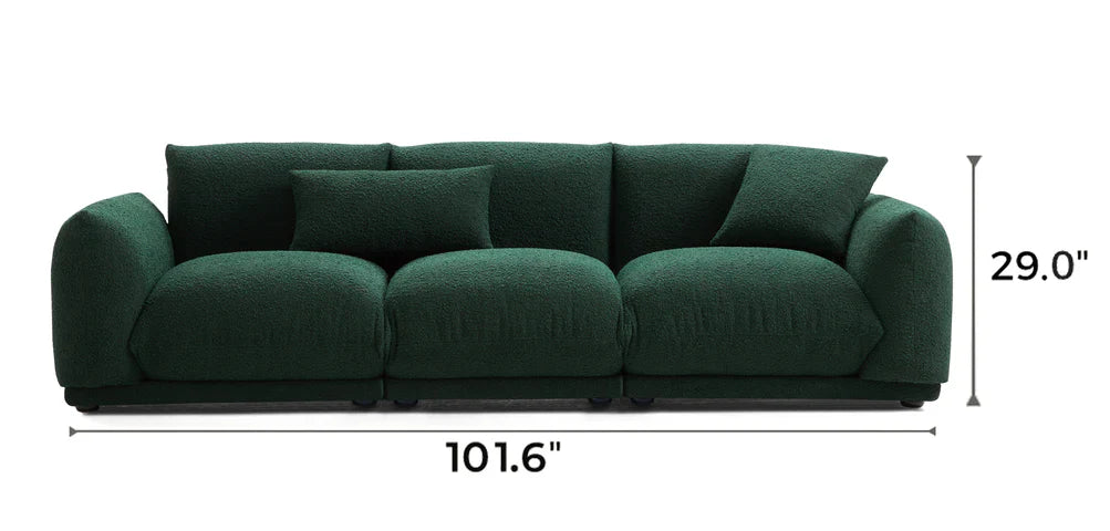 Verdant Lounge Green Boucle Sofa