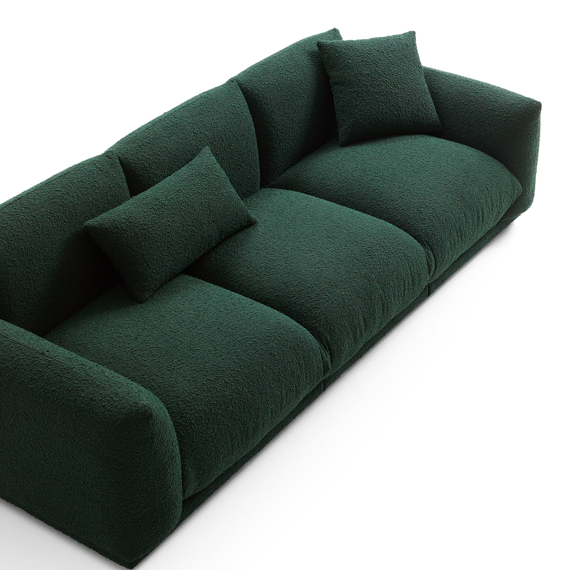 Verdant Lounge Green Boucle Sofa-Green