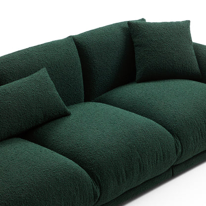 Verdant Lounge Green Boucle Sofa-Green
