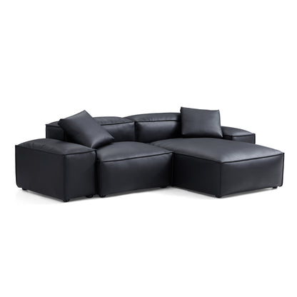 Cube Modular Khaki Genuine Leather Sectional