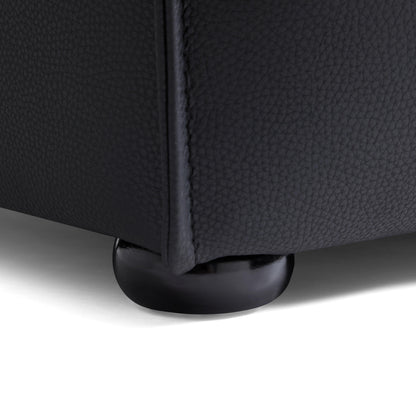 Flex Modular Black Genuine Leather Sofa-Black