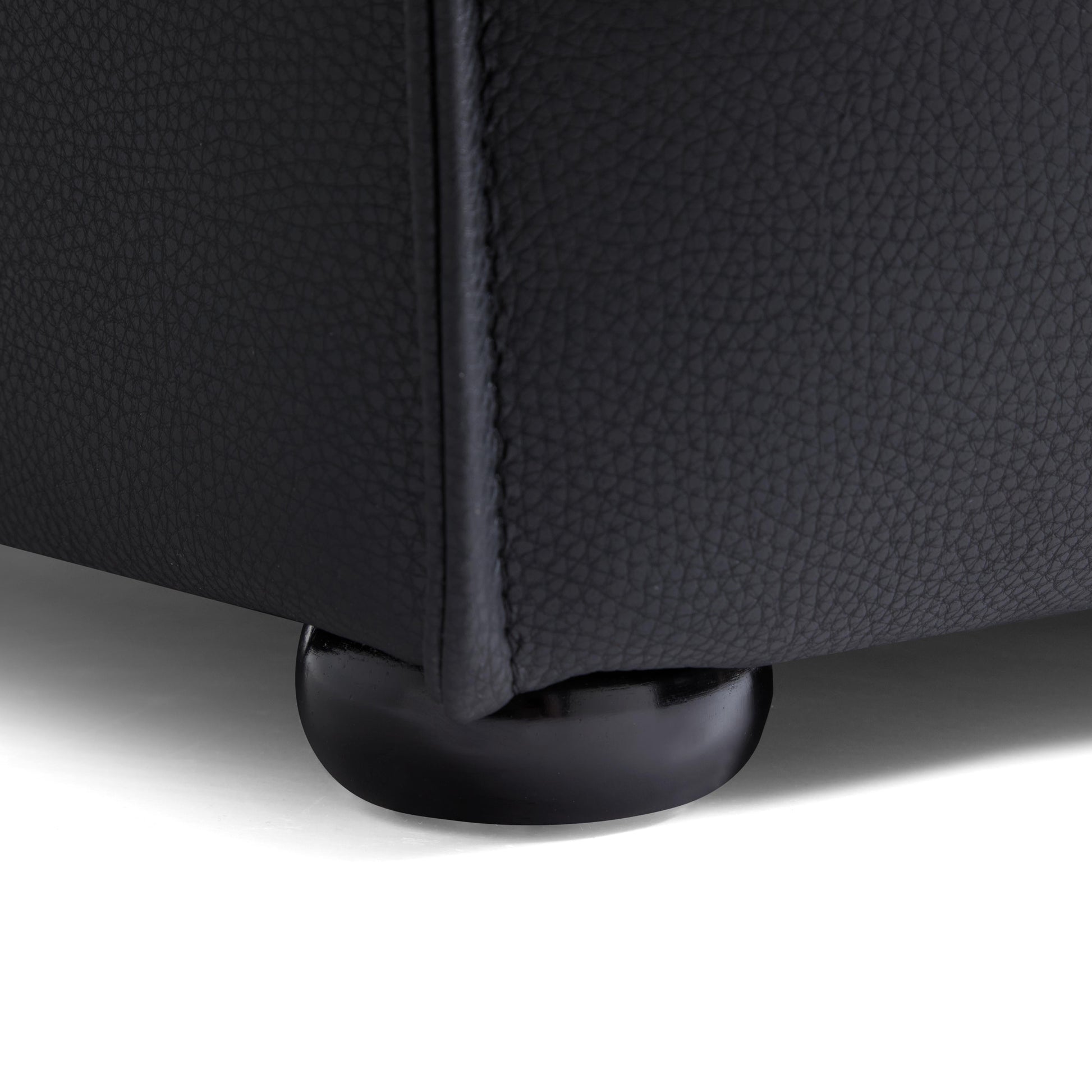 Flex Modular Black Genuine Leather Sofa-Black