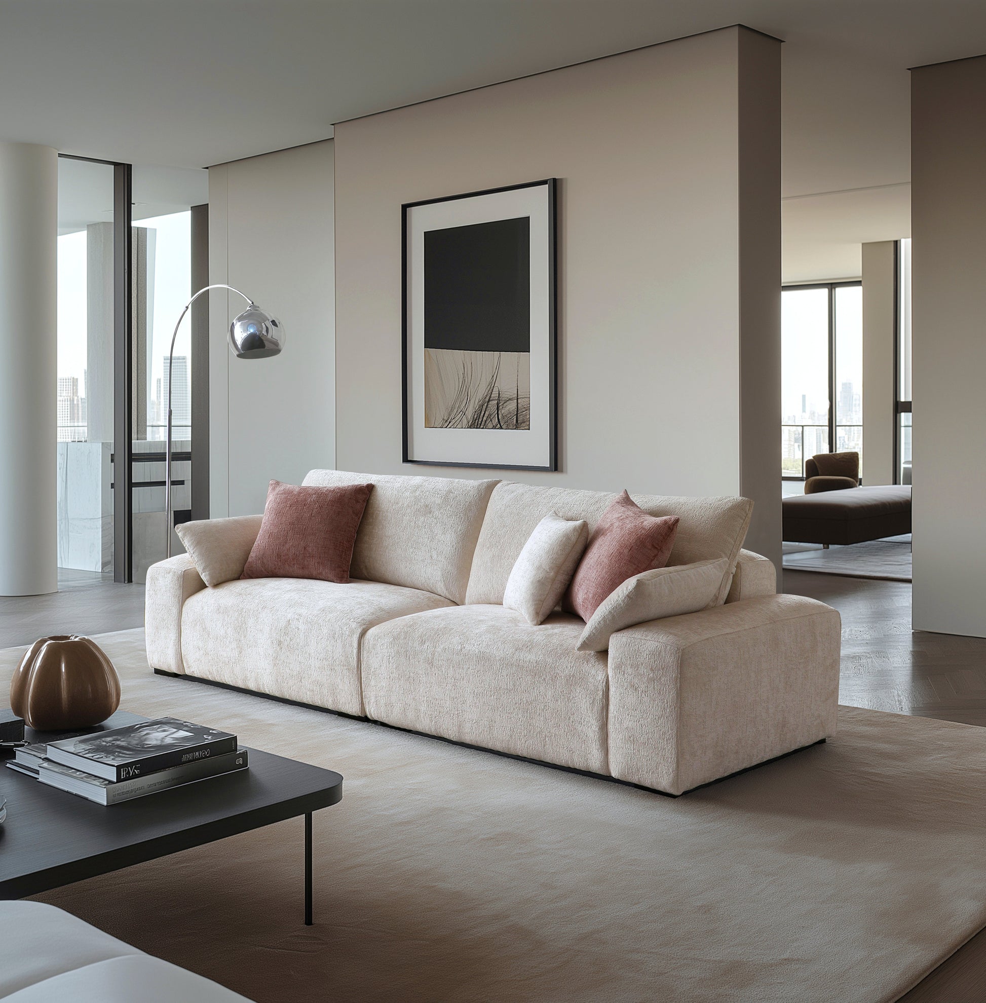 The Empress Beige Sofa-Beige