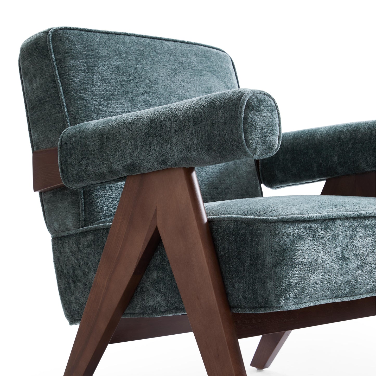Wooster Green Chenille Velvet Accent Chair