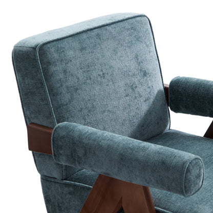 Wooster Green Chenille Velvet Accent Chair
