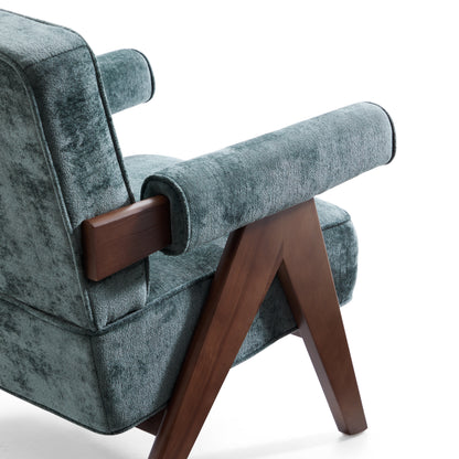 Wooster Green Chenille Velvet Accent Chair