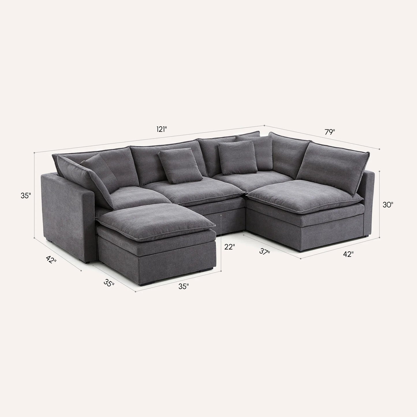 Burger Modular U-Sectional