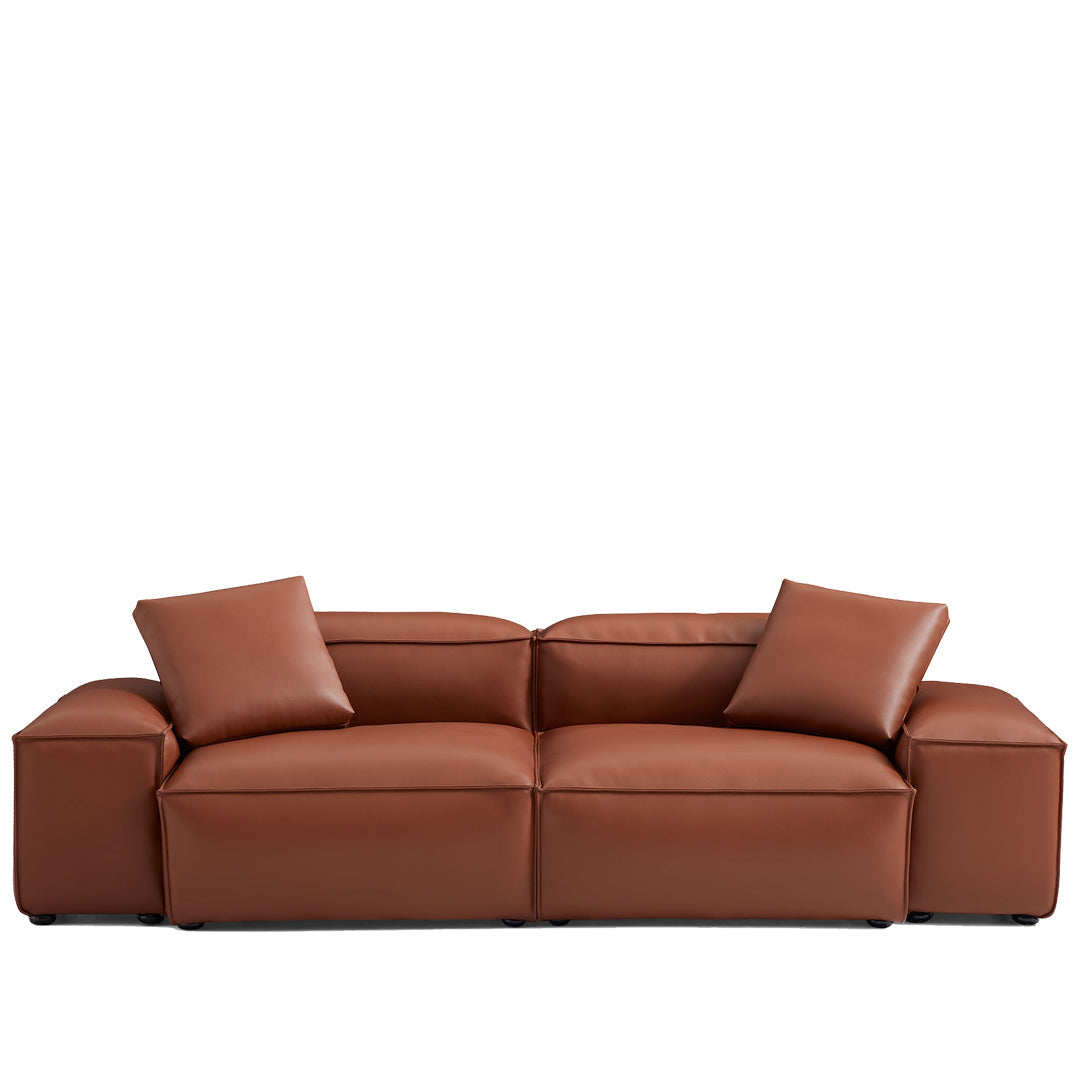 Cube Modular Black Genuine Leather Sofa