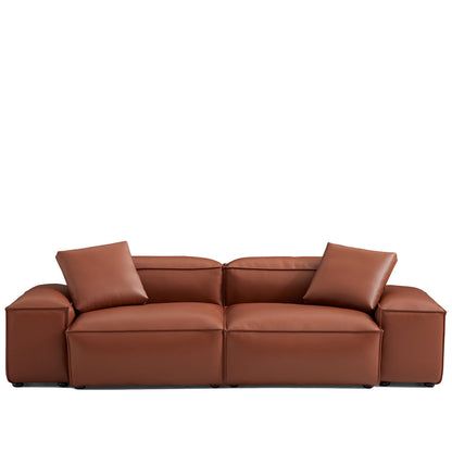 Cube Modular Black Genuine Leather Sofa